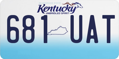 KY license plate 681UAT
