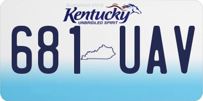 KY license plate 681UAV
