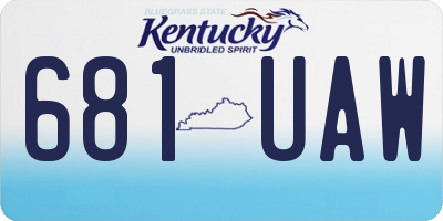 KY license plate 681UAW