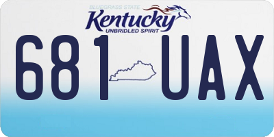 KY license plate 681UAX