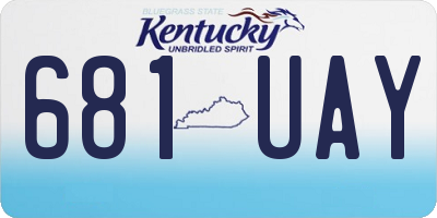 KY license plate 681UAY