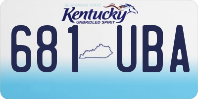 KY license plate 681UBA