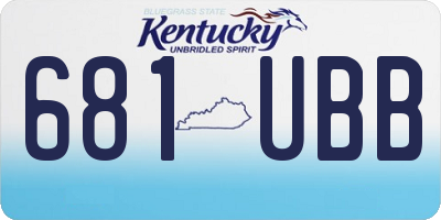 KY license plate 681UBB