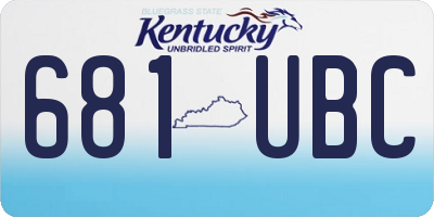 KY license plate 681UBC