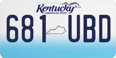 KY license plate 681UBD