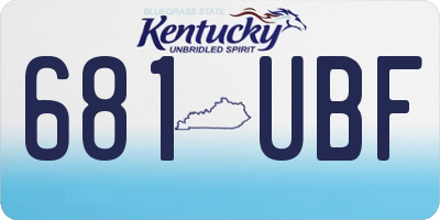 KY license plate 681UBF