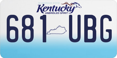 KY license plate 681UBG