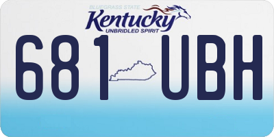 KY license plate 681UBH