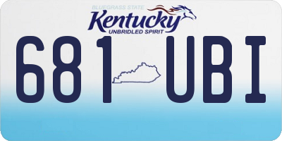 KY license plate 681UBI