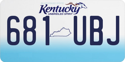 KY license plate 681UBJ