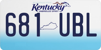 KY license plate 681UBL