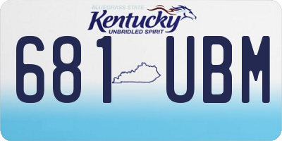 KY license plate 681UBM