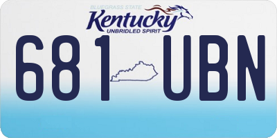 KY license plate 681UBN