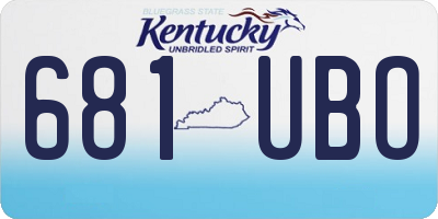KY license plate 681UBO