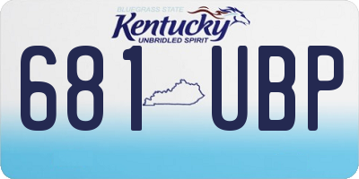 KY license plate 681UBP