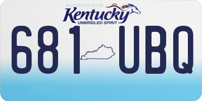 KY license plate 681UBQ