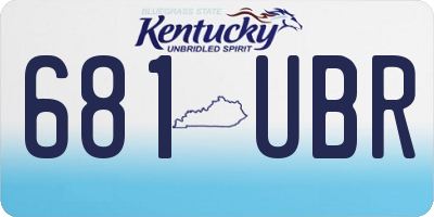 KY license plate 681UBR