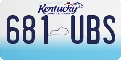 KY license plate 681UBS