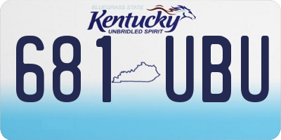 KY license plate 681UBU