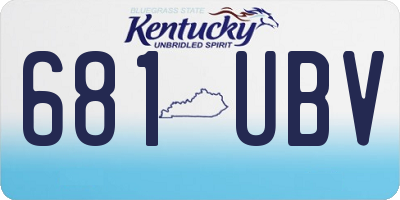 KY license plate 681UBV