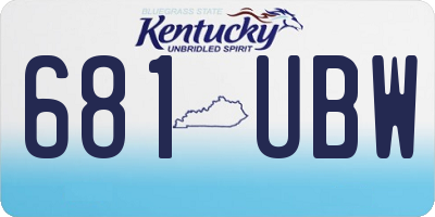 KY license plate 681UBW