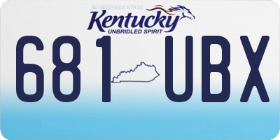 KY license plate 681UBX