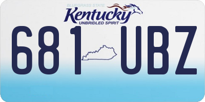 KY license plate 681UBZ