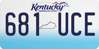 KY license plate 681UCE