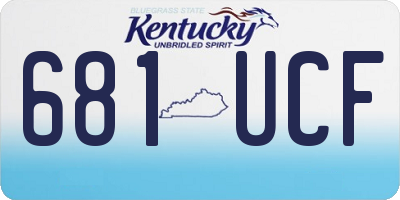 KY license plate 681UCF