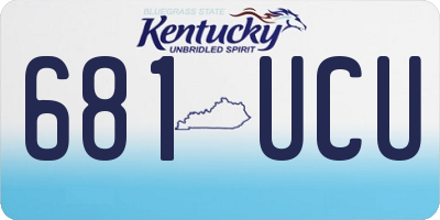 KY license plate 681UCU