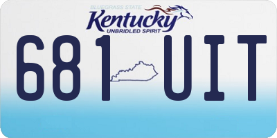 KY license plate 681UIT