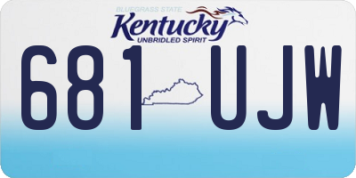 KY license plate 681UJW
