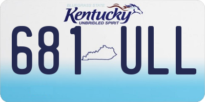 KY license plate 681ULL