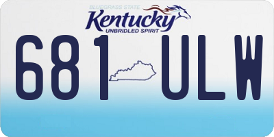KY license plate 681ULW