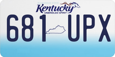 KY license plate 681UPX