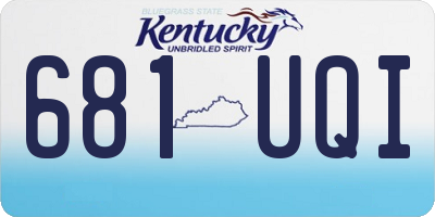 KY license plate 681UQI