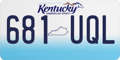 KY license plate 681UQL