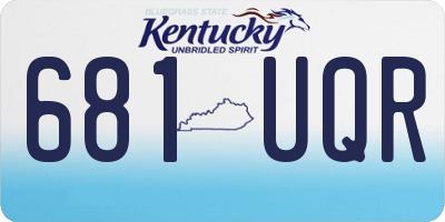 KY license plate 681UQR
