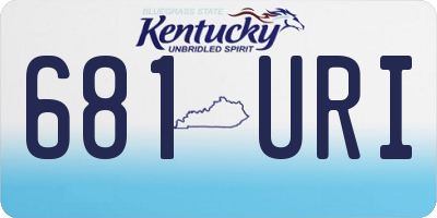 KY license plate 681URI