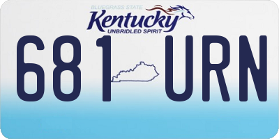 KY license plate 681URN