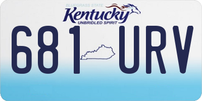KY license plate 681URV