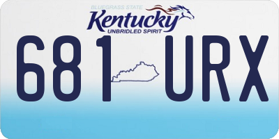 KY license plate 681URX