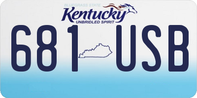 KY license plate 681USB