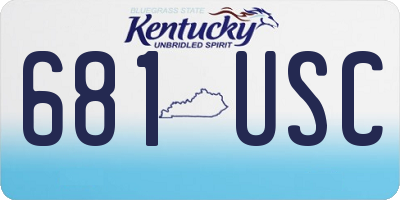 KY license plate 681USC