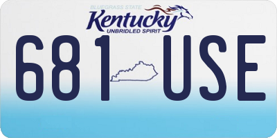 KY license plate 681USE