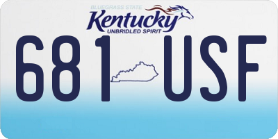 KY license plate 681USF