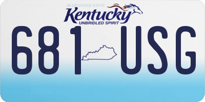 KY license plate 681USG
