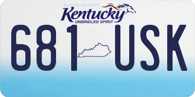 KY license plate 681USK