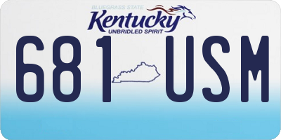 KY license plate 681USM