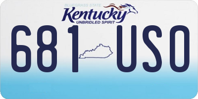 KY license plate 681USO